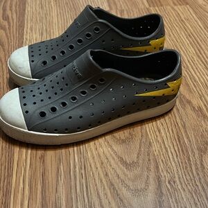 Native Kids Shoes in Gray and Yellow